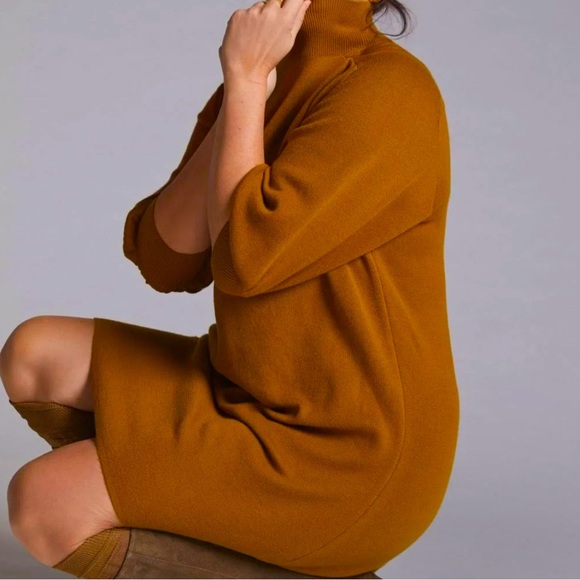Maeve Dresses & Skirts - Maeve Mock Neck Carmel Sweater Dress Size L